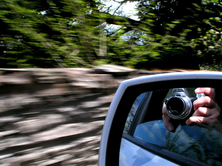 Stone wall speeding past my camera, Wales